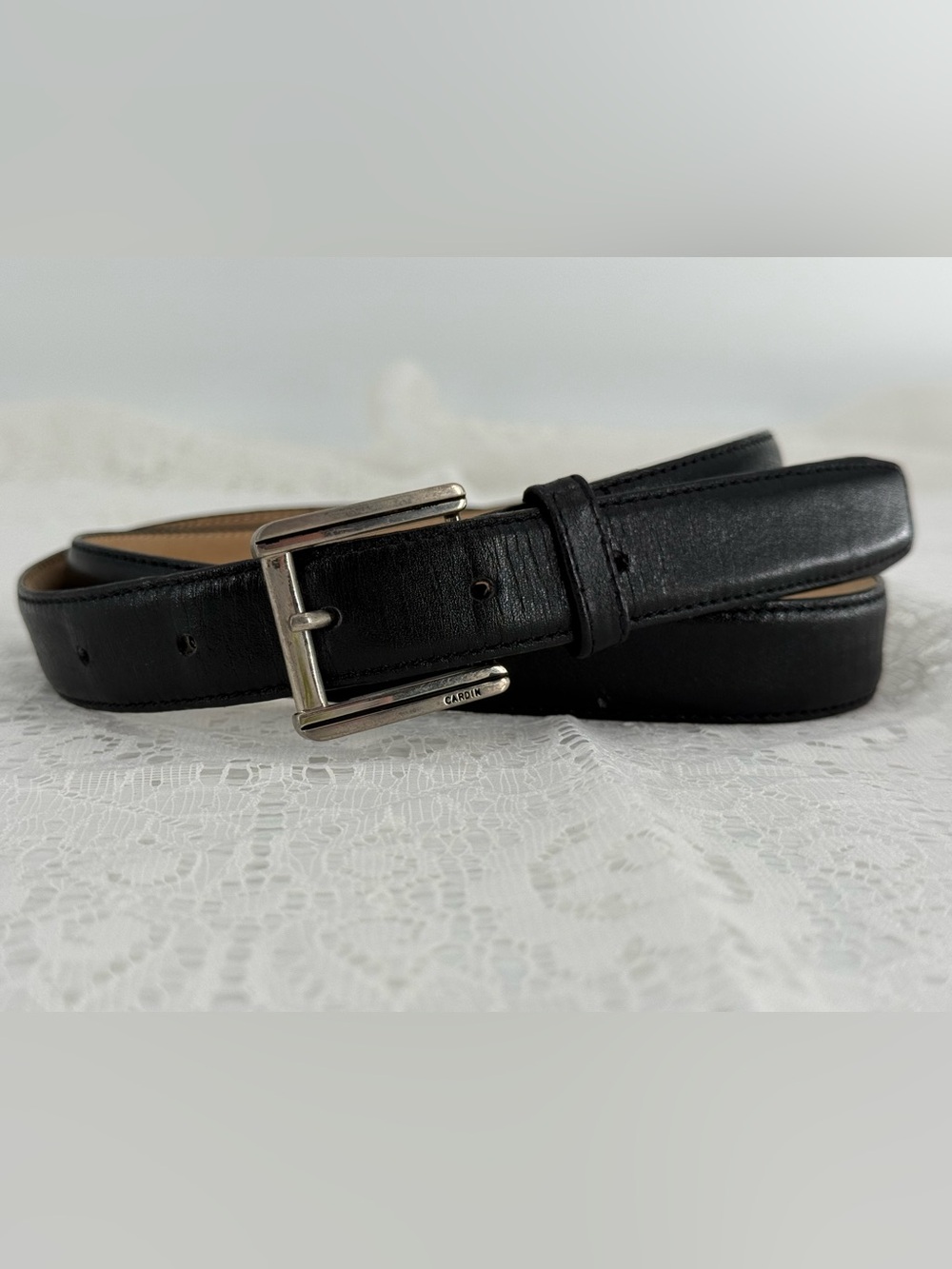 Pierre Cardin Vintage Black‎ Leather Belt 38